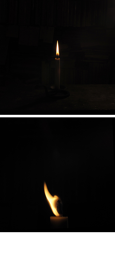 内子の和蝋燭と燭台